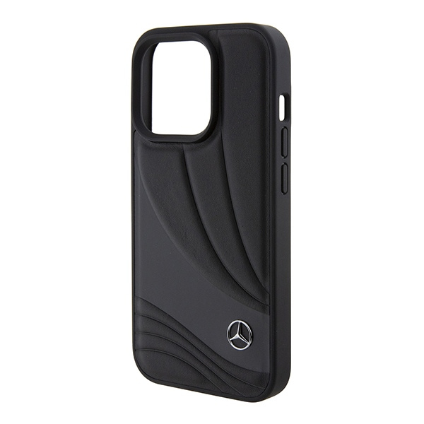 Mercedes MEHCP15L8ROLK iPhone 15 Pro  6.1" czarny/black hardcase Leather Wave Patern