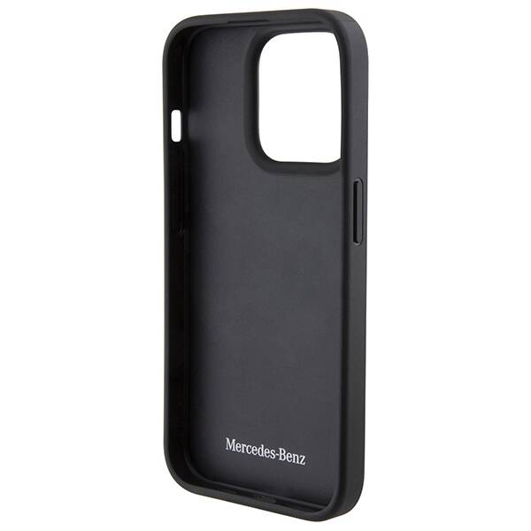 Mercedes MEHCP15L8ROLK iPhone 15 Pro  6.1" czarny/black hardcase Leather Wave Patern