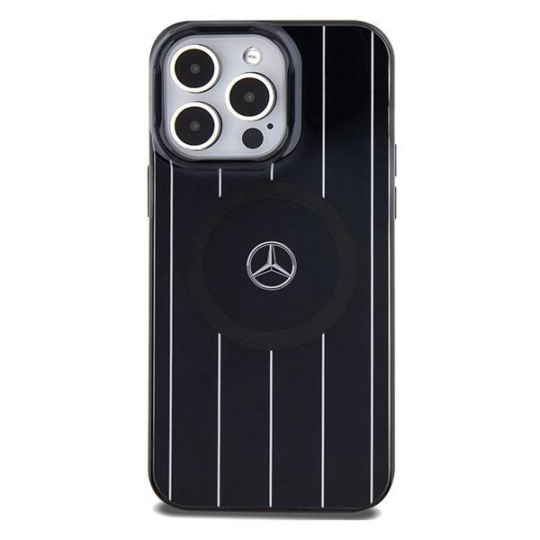 Mercedes MEHMP15L23HRSK iPhone 15 Pro  6.1" czarny/black hardcase Double Layer Crossed Lines MagSafe