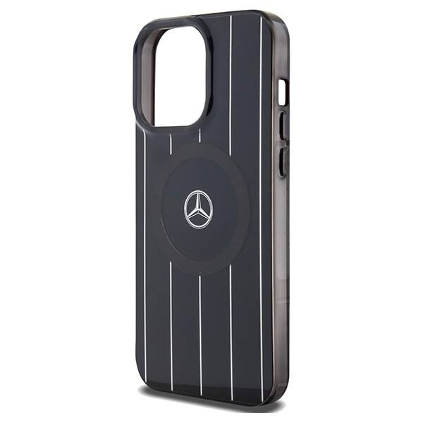 Mercedes MEHMP15L23HRSK iPhone 15 Pro  6.1" czarny/black hardcase Double Layer Crossed Lines MagSafe