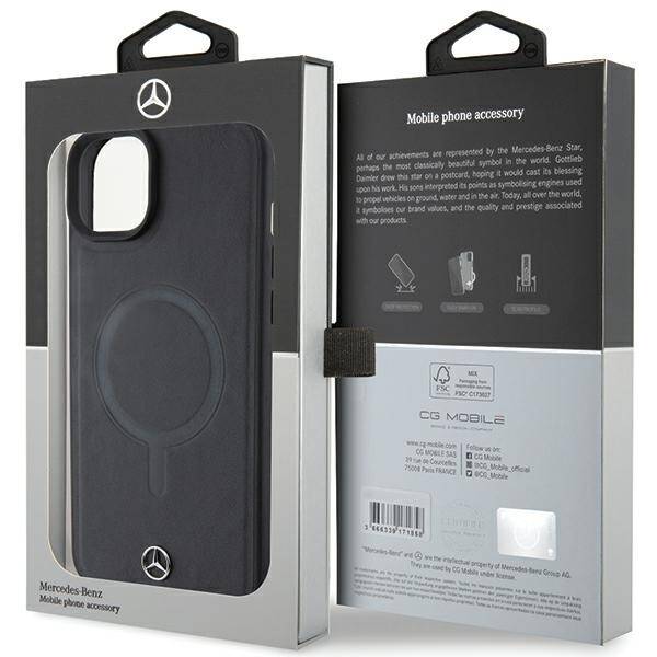 Mercedes MEHMP15M23RCMK iPhone 15 Plus  / 14 Plus 6.7" czarny/black hardcase Smooth Leather MagSafe