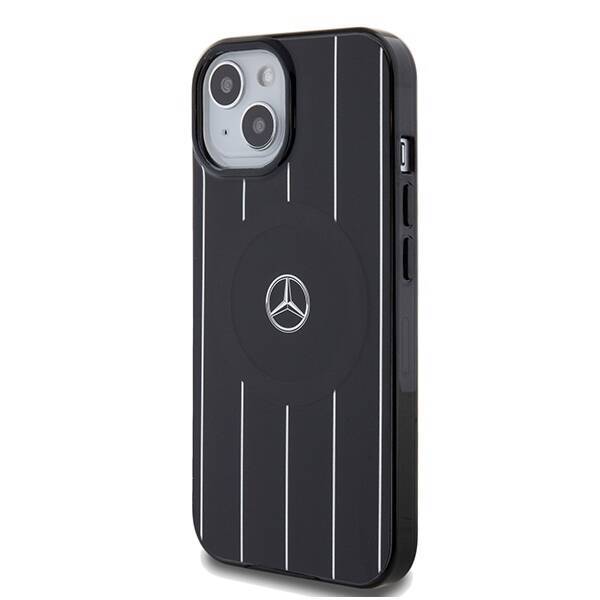 Mercedes MEHMP15S23HRSK iPhone 15 / 14  / 13 6.1" czarny/black hardcase Double Layer Crossed Lines MagSafe