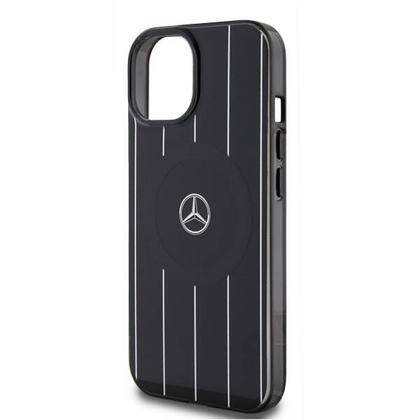 Mercedes MEHMP15S23HRSK iPhone 15 / 14  / 13 6.1" czarny/black hardcase Double Layer Crossed Lines MagSafe