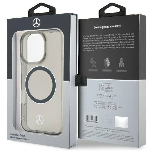 Mercedes MEHMP16L23HUOSK iPhone 16 Pro    6.3" czarny/black hardcase Silver Ring MagSafe