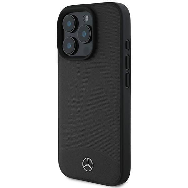 Mercedes MEHMP16L23RBARK iPhone 16 Pro 6.3" czarny/black hardcase Textured And Plain Leather MagSafe