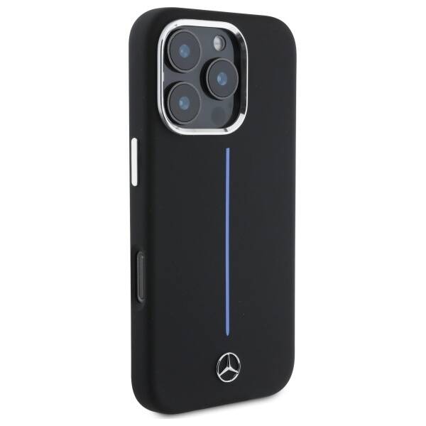 Mercedes MEHMP16L23SUMBK iPhone 16 Pro 6.3" czarny/black hardcase Silicone Blue Stripe MagSafe