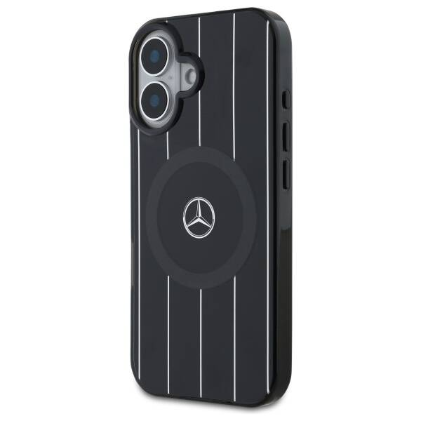 Mercedes MEHMP16S23HRSK iPhone 16 6.1"    czarny/black hardcase MB Double Layer Crossed Lines MagSafe