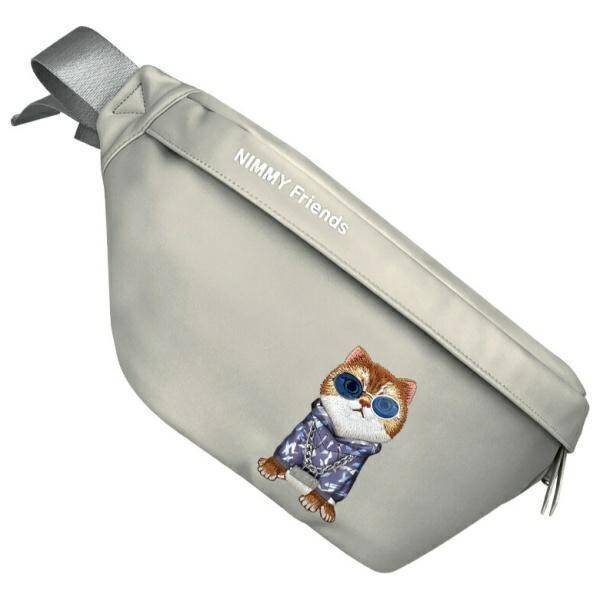 Nimmy Nerka na ramię szary/gray           Crossbody Glasses Cool Cat