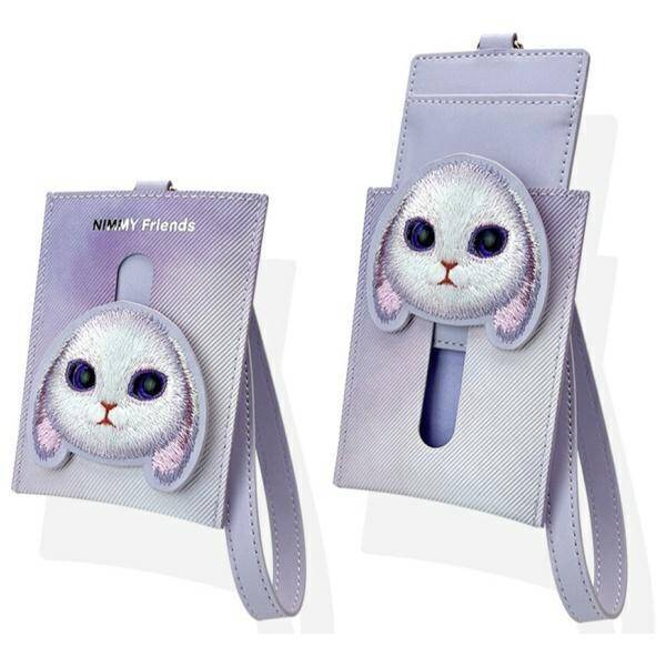 Nimmy Zestaw 3w1 torebka na telefon +     portfel + etui na lokalizator fioletowy/purple Big Eyed Pet 2.0 Rabbit