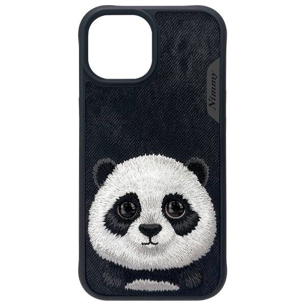 Nimmy etui iPhone 15 6.1" czarny/black    Big Eyed Pet 2.0 Panda