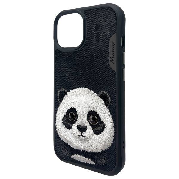 Nimmy etui iPhone 15 6.1" czarny/black    Big Eyed Pet 2.0 Panda