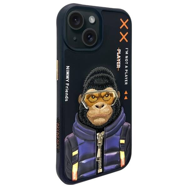 Nimmy etui iPhone 15 6.1" czarny/black    Cool&Cute 2.0 Monkey