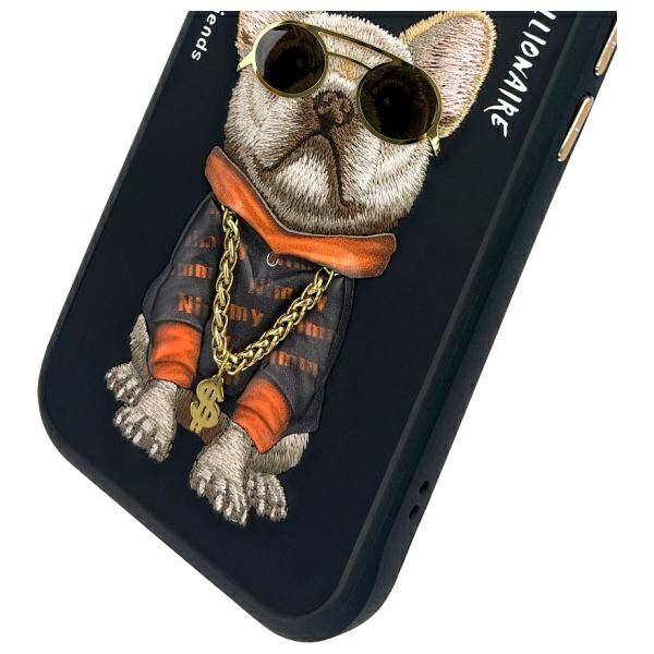 Nimmy etui iPhone 15 6.1" czarny/black    Glasses Cool Dog