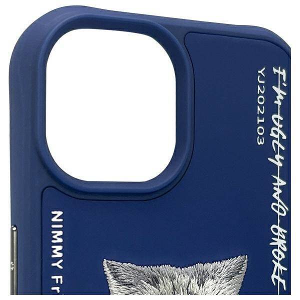 Nimmy etui iPhone 15 6.1" niebieski/blue  Glasses Cool Cat