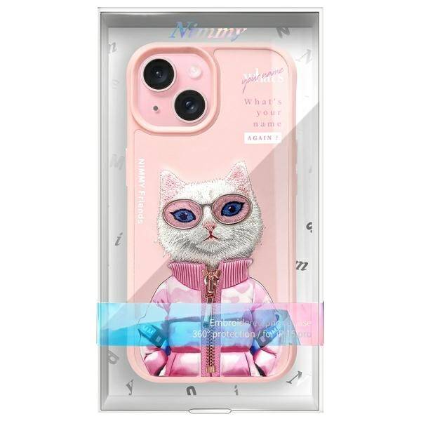 Nimmy etui iPhone 15 6.1" różowy/pink     Cool&Cute 2.0 Cat