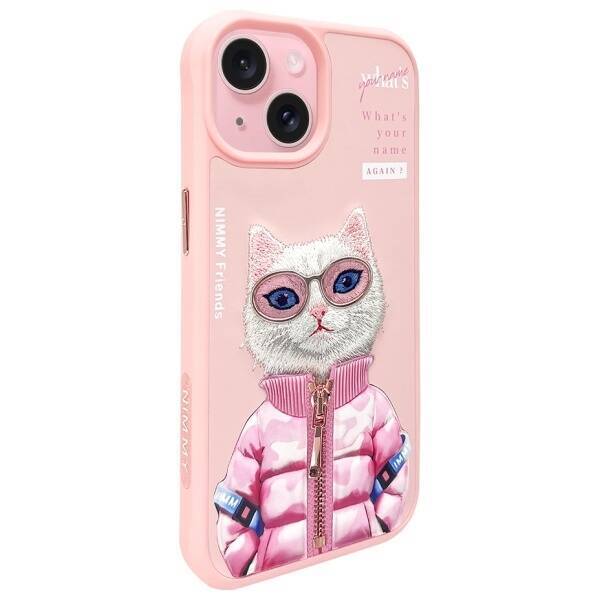 Nimmy etui iPhone 15 6.1" różowy/pink     Cool&Cute 2.0 Cat