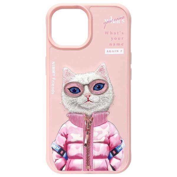 Nimmy etui iPhone 15 6.1" różowy/pink     Cool&Cute 2.0 Cat