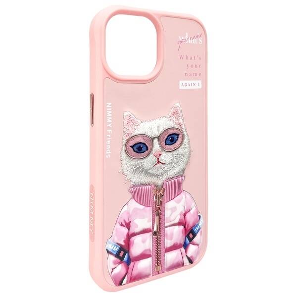 Nimmy etui iPhone 15 6.1" różowy/pink     Cool&Cute 2.0 Cat