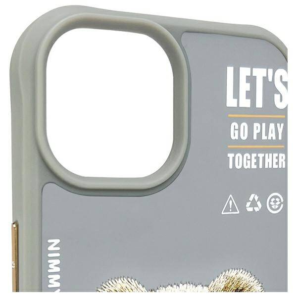 Nimmy etui iPhone 15 6.1" szary/gray      Cool&Cute 2.0 Bear