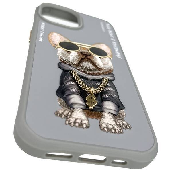 Nimmy etui iPhone 15 6.1" szary/gray      Glasses Cool Dog