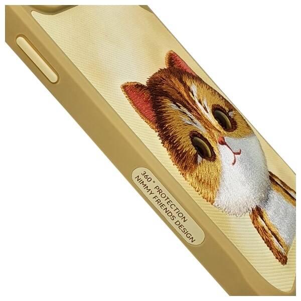 Nimmy etui iPhone 15 Pro 6.1" khaki Big   Eyed Pet 2.0 Cat