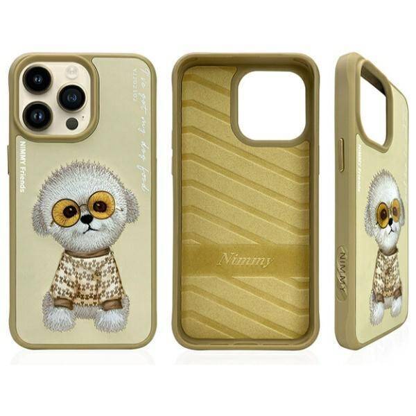 Nimmy etui iPhone 15 Pro 6.1" khaki       Glasses Cool Dog