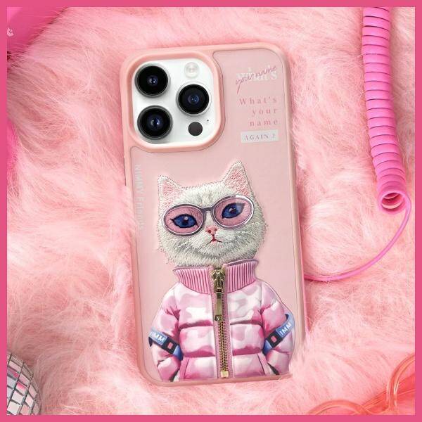 Nimmy etui iPhone 15 Pro 6.1"             różowy/pink Cool&Cute 2.0 Cat