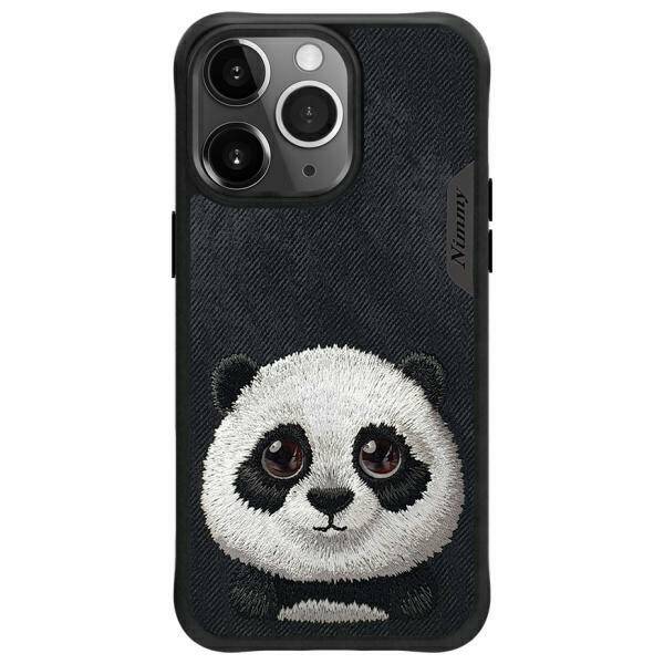 Nimmy etui iPhone 15 Pro Max 6.7"         czarny/black Big Eyed Pet 2.0 Panda