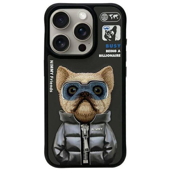 Nimmy etui iPhone 15 Pro Max 6.7"         czarny/black Cool&Cute 2.0 Dog