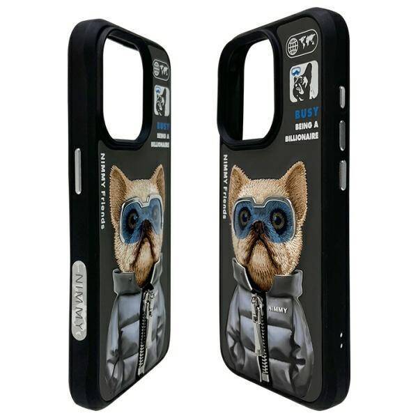 Nimmy etui iPhone 15 Pro Max 6.7"         czarny/black Cool&Cute 2.0 Dog