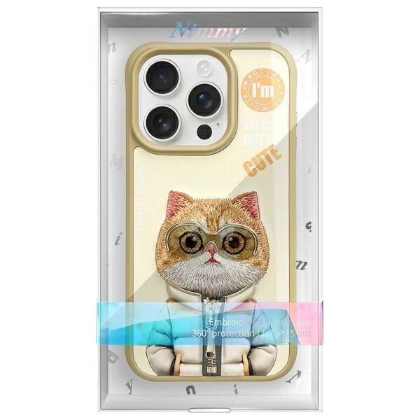 Nimmy etui iPhone 15 Pro Max 6.7" khaki   Cool&Cute 2.0 Cat