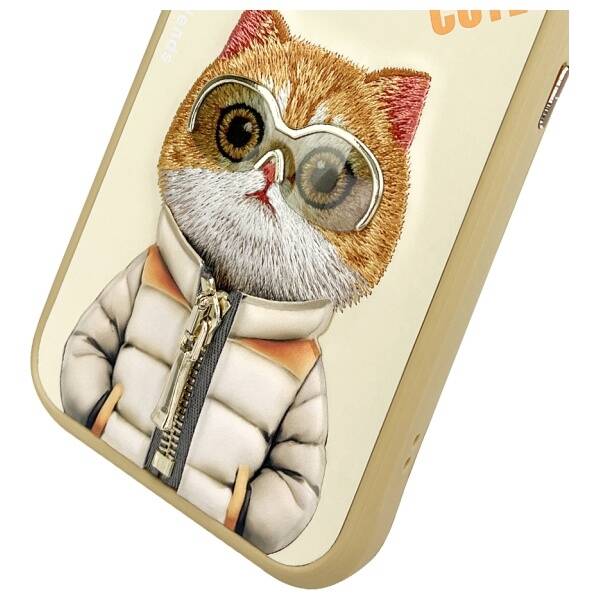 Nimmy etui iPhone 15 Pro Max 6.7" khaki   Cool&Cute 2.0 Cat