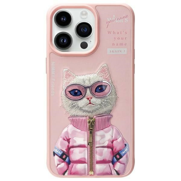 Nimmy etui iPhone 15 Pro Max 6.7"         różowy/pink Cool&Cute 2.0 Cat