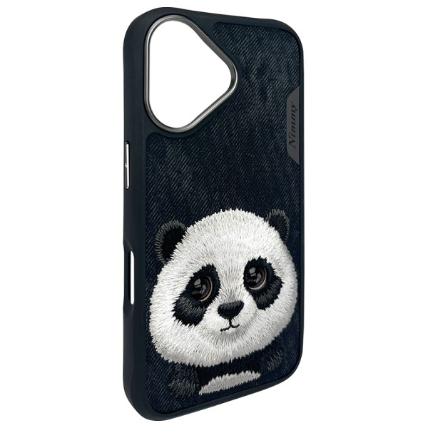 Nimmy etui iPhone 16 6.1" czarny/black    Big Eyed Pet 2.0 Panda