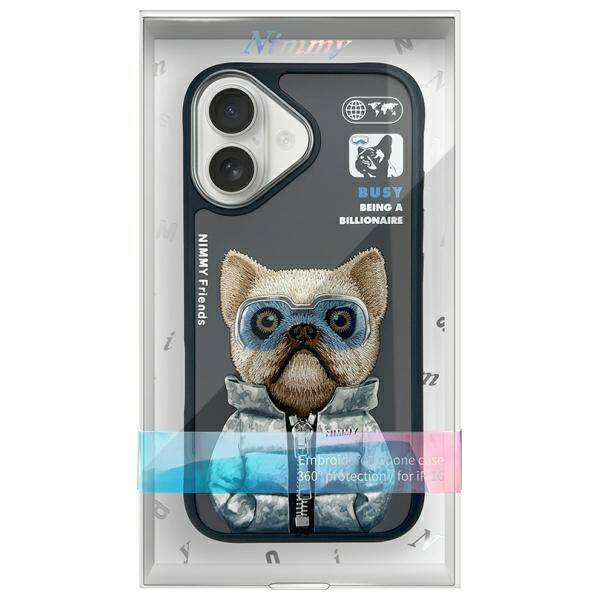 Nimmy etui iPhone 16 6.1" czarny/black    Cool&Cute 2.0 Dog