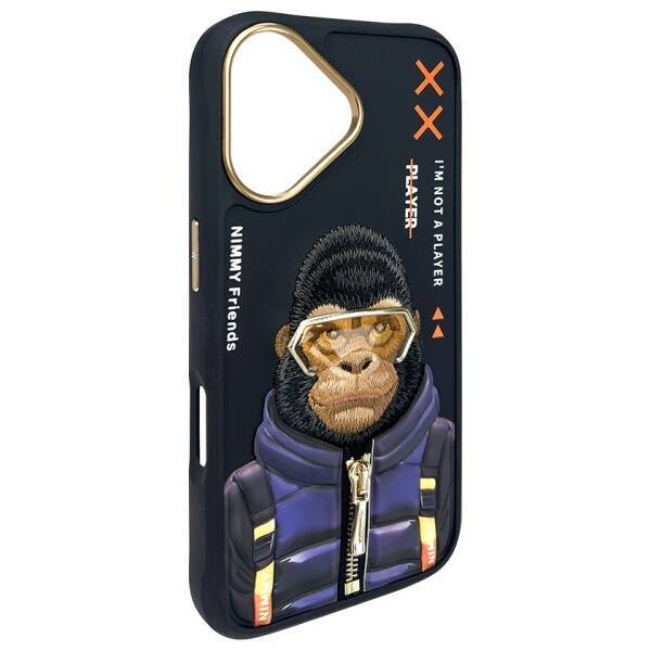 Nimmy etui iPhone 16 6.1" czarny/black    Cool&Cute 2.0 Monkey