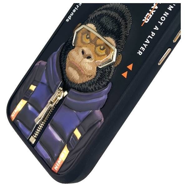 Nimmy etui iPhone 16 6.1" czarny/black    Cool&Cute 2.0 Monkey