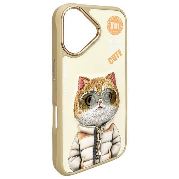 Nimmy etui iPhone 16 6.1" khaki           Cool&Cute 2.0 Cat