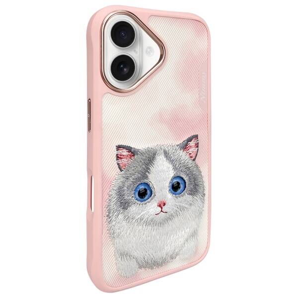 Nimmy etui iPhone 16 6.1 różowy/pink Big  Eyed Pet 2.0 Cat