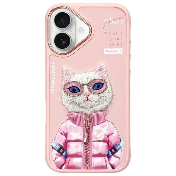 Nimmy etui iPhone 16 6.1" różowy/pink     Cool&Cute 2.0 Cat