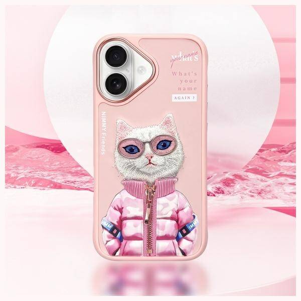 Nimmy etui iPhone 16 6.1" różowy/pink     Cool&Cute 2.0 Cat