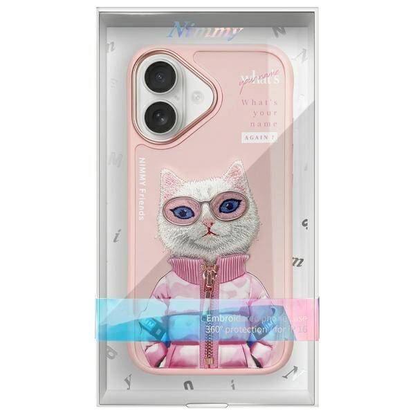 Nimmy etui iPhone 16 6.1" różowy/pink     Cool&Cute 2.0 Cat