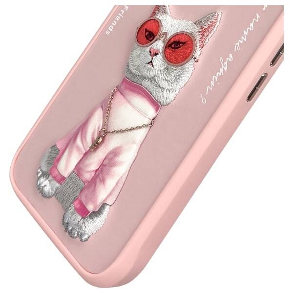 Nimmy etui iPhone 16 6.1" różowy/pink     Glasses Cool Cat