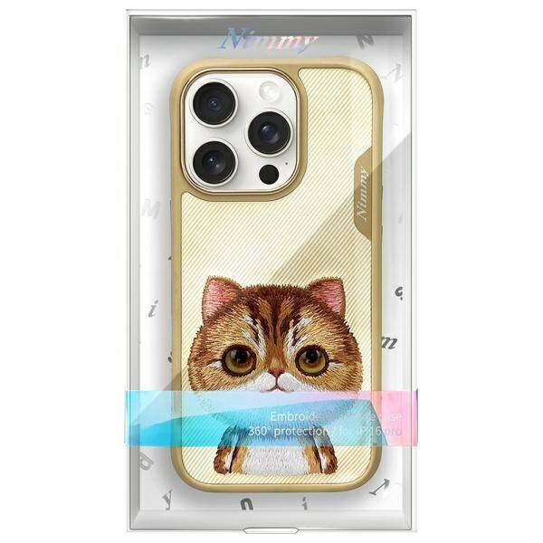 Nimmy etui iPhone 16 Pro 6.3" khaki Big   Eyed Pet 2.0 Cat