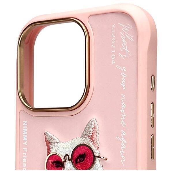 Nimmy etui iPhone 16 Pro 6.3"             różowy/pink Glasses Cool Cat