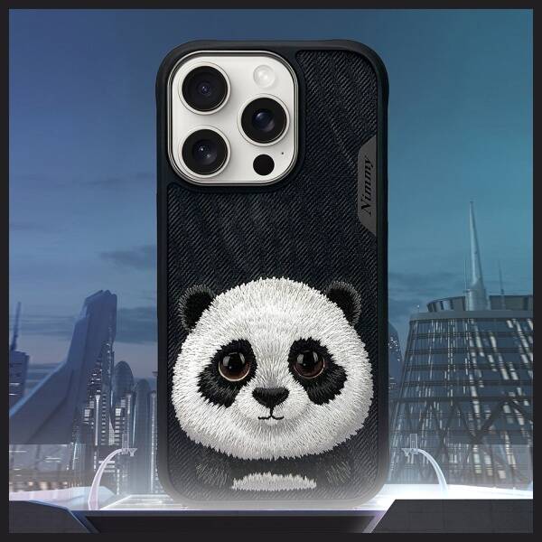 Nimmy etui iPhone 16 Pro Max 6.9"         czarny/black Big Eyed Pet 2.0 Panda