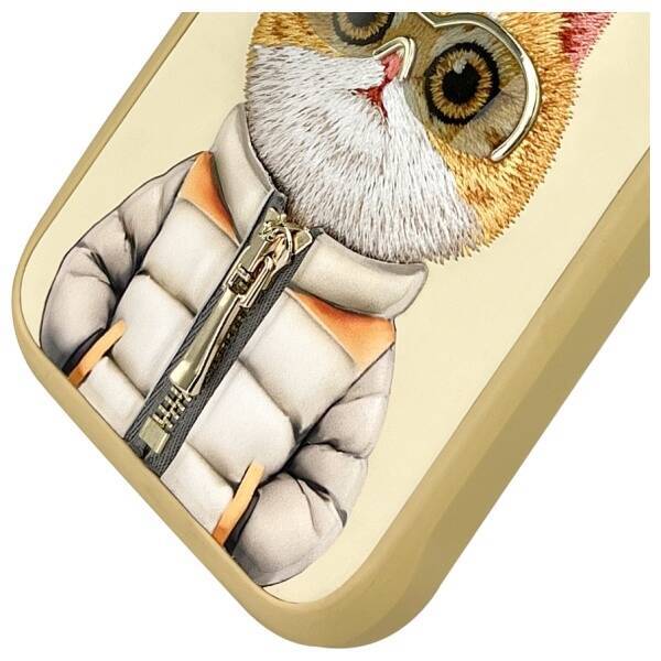 Nimmy etui iPhone 16 Pro Max 6.9" khaki   Cool&Cute 2.0 Cat