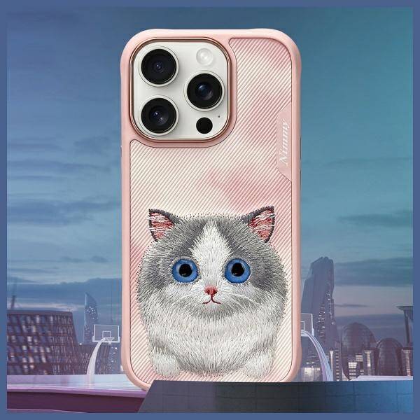 Nimmy etui iPhone 16 Pro Max 6.9          różowy/pink Big Eyed Pet 2.0 Cat