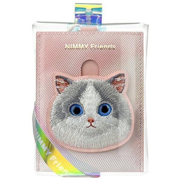 Nimmy portfel na karty różowy/pink Big    Eyed Pet 2.0 Cat