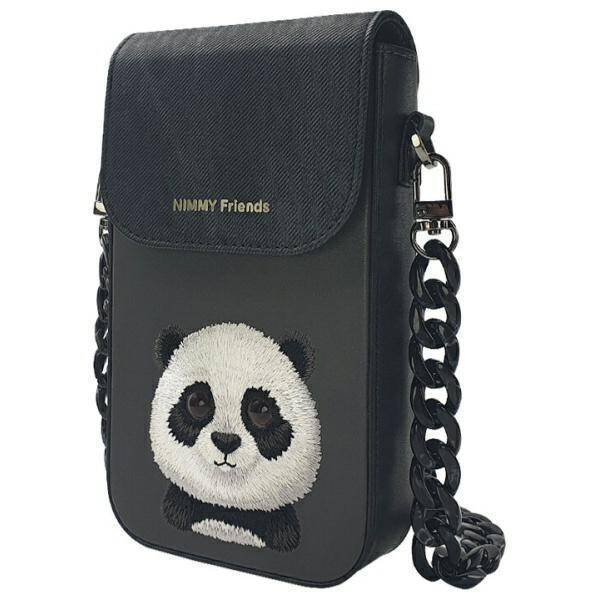 Nimmy torebka na telefon czarny/black     Big Eyed Pet 2.0 Panda